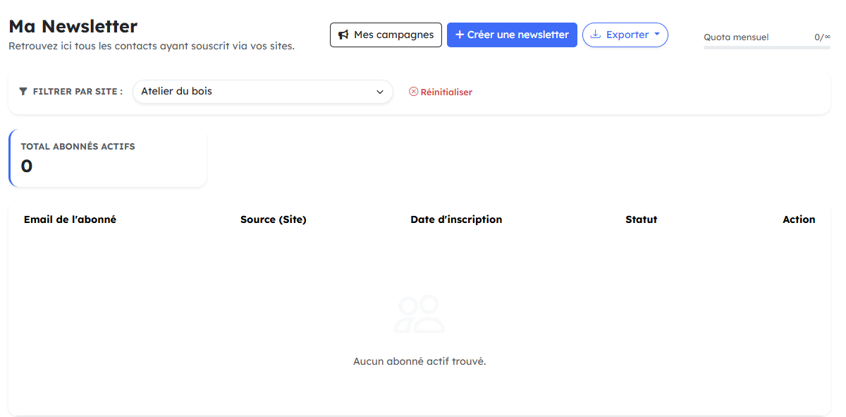 Gestionnaire de newsletter