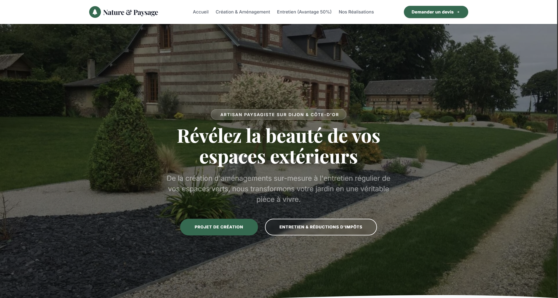 Aperçu du site : Paysagiste